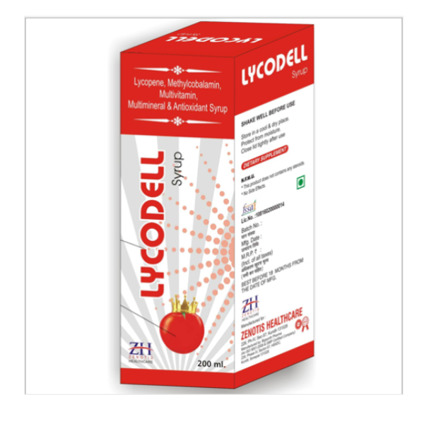 Lycopene Methylcobalamin Multivitamin Multimineral and Antioxidant Syrup