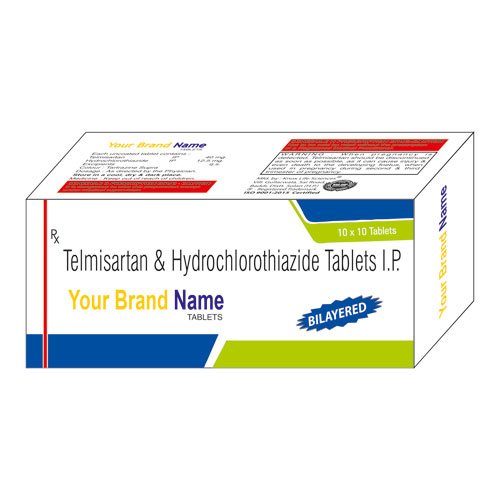 Telmisartan IP 80mg/40mg + Hydrochlorothiazide IP 12.5mg/12.5mg Tablets
