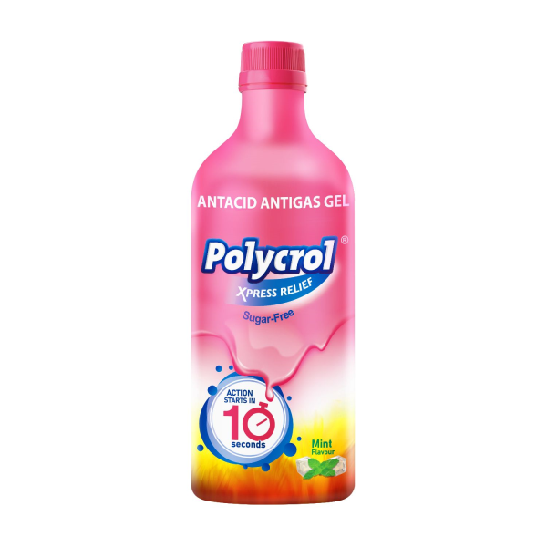 Polycrol Sugar Free Xpress Relief Antacid Antigas Gel