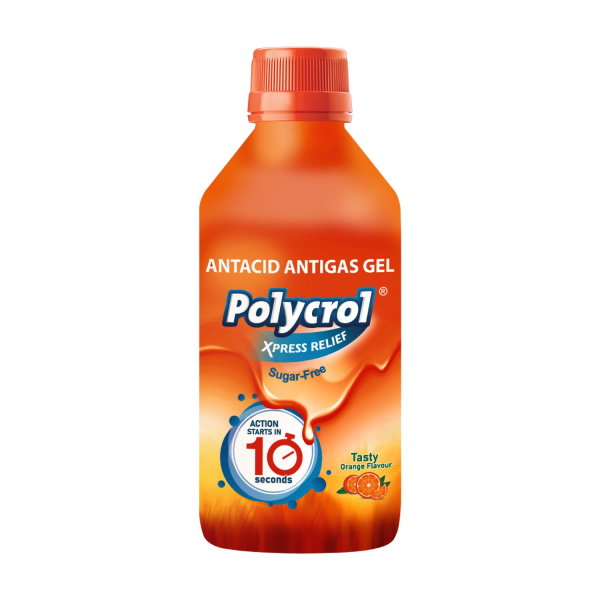 Polycrol Sugar Free Xpress Relief Antacid Antigas Gel